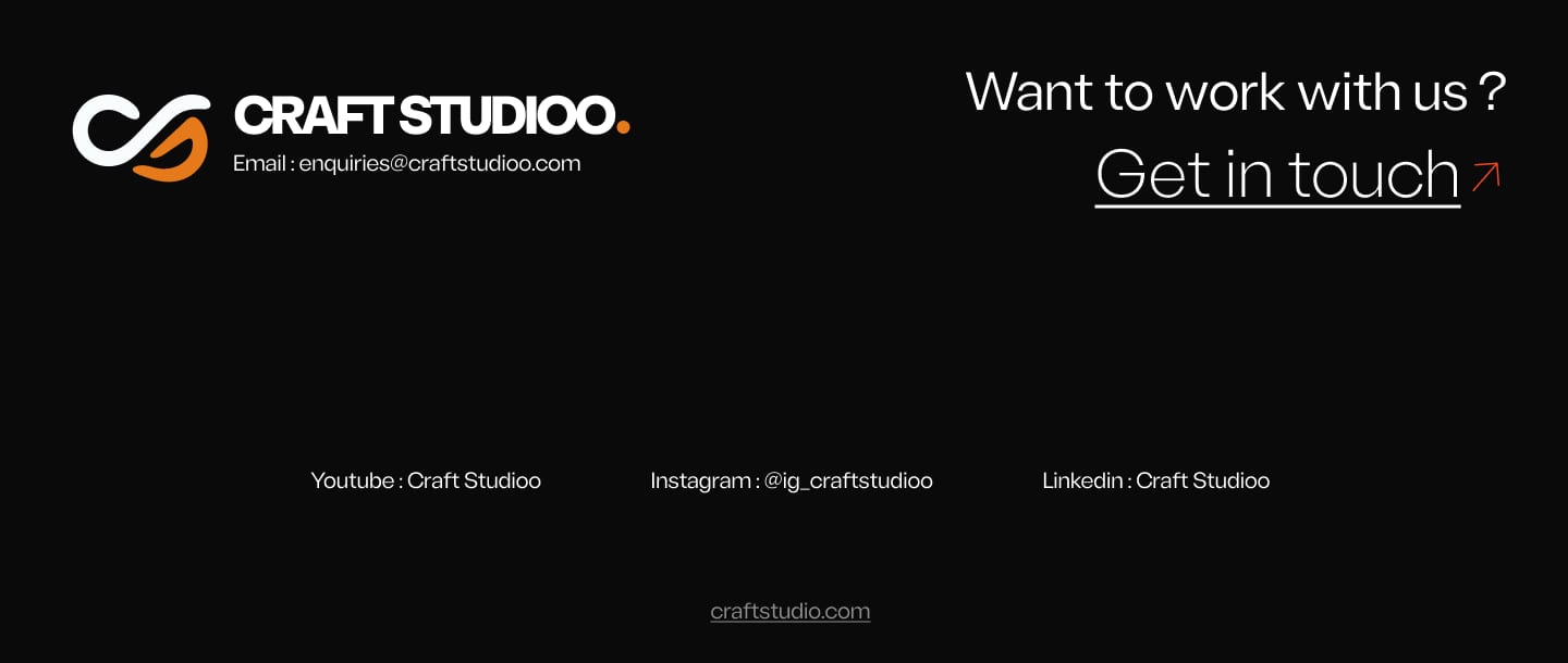 Footer closing with "Want to work with us? Get in touch"